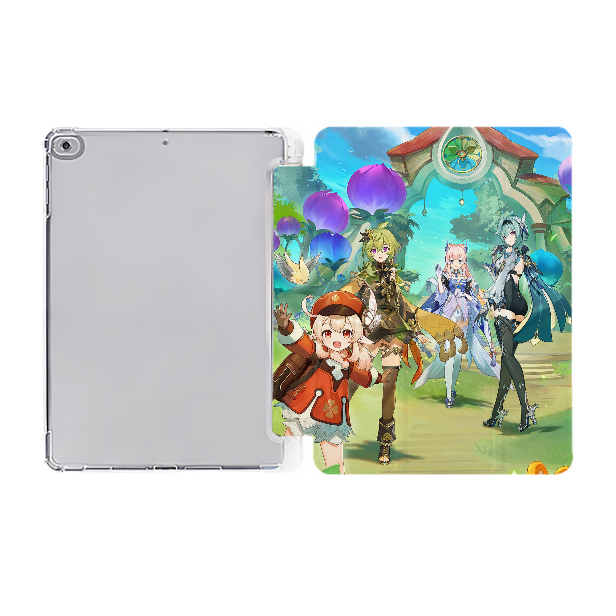 げんし神 genshin IPad ケース ペン収納付き 三つ折りスタンド PUレザー×シリコン 対応機種9.5/10.5/10.9インチ